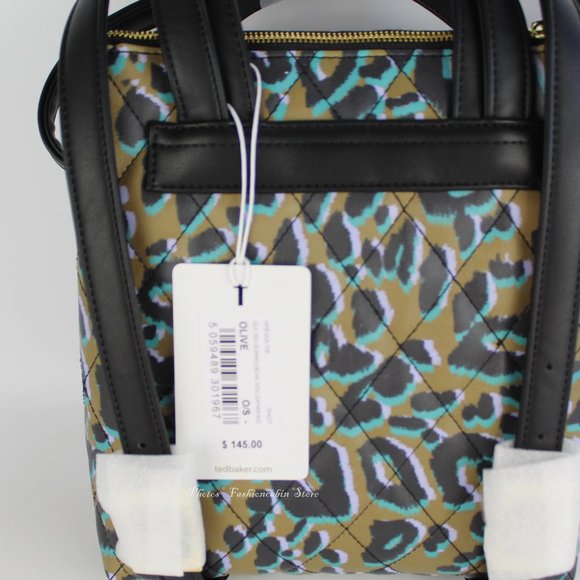 NWT Ted Baker Quiltoe Leopard Quilted Backpack - Picture 4 of 14